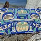 Yellow cedar Whale House Clan Crest Panel, Kolten Khasalus Grant